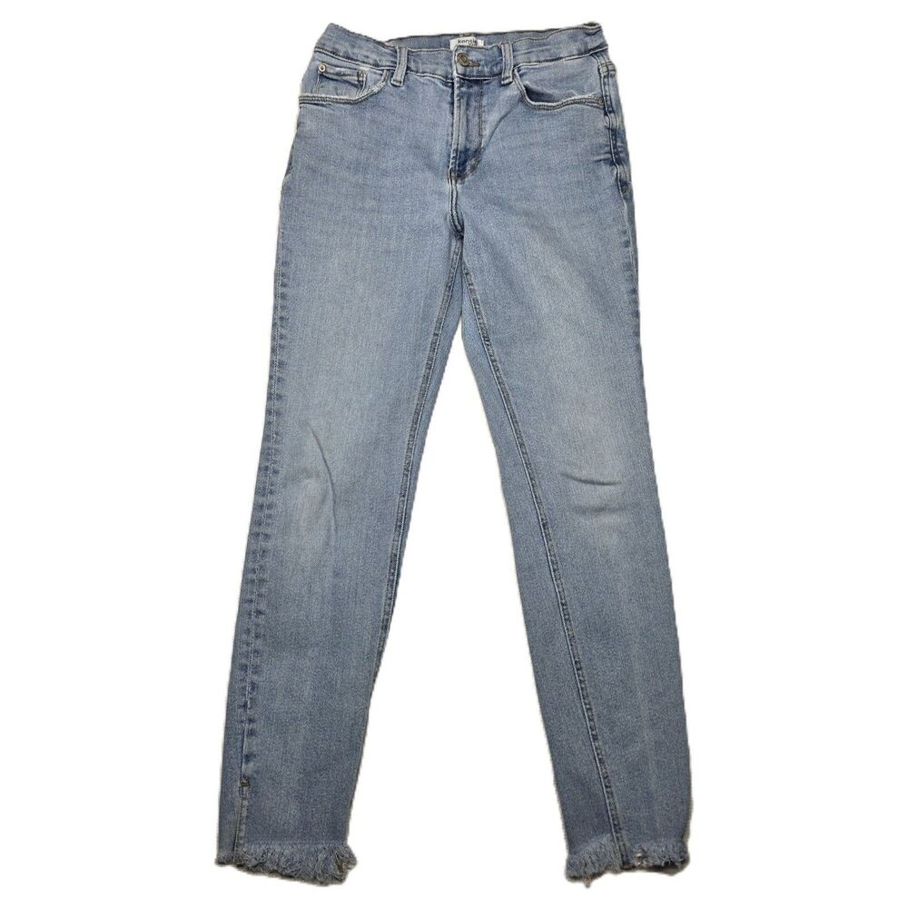 Kensie Jeans Women’s Vintage Luxe Blue Jeans Size 6/28 Raw Hem Stretch Denim